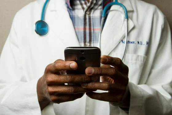 Doctor talking with a patient